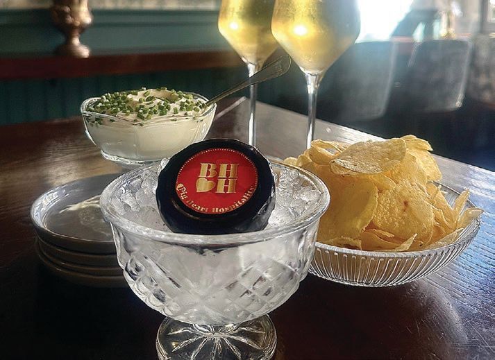 Sweet bubbles and salty chips with caviar make the ideal pair at Fool’s Errand PHOTO: BY DEE STEFFEN CHINN
