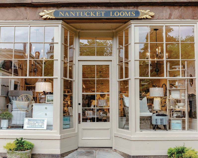 Nantucket Looms’ retail showroom, located on Main Street in historic Downtown, showcases a collection of locally made art, custom upholstered furniture, antiques and home decor. PHOTO BY: LINDSAY FRETER