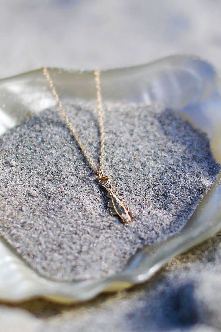 Golden Cod’s fish necklace makes a splash to any jewelry box. PHOTO: COURTESY OF GOLDEN COD