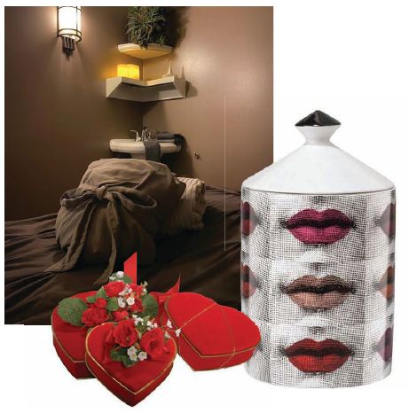 After the year we’ve had, the gift of relaxation at Le Visage Spa is all you need; the Fornasetti Profumi Rossetti candle is decorated in painted lips, perfect for Valentine’s Day; satisfy your lover’s sweet tooth with chocolate from Teuscher Chocolates of Switzerland. PHOTO COURTESY OF BRANDS