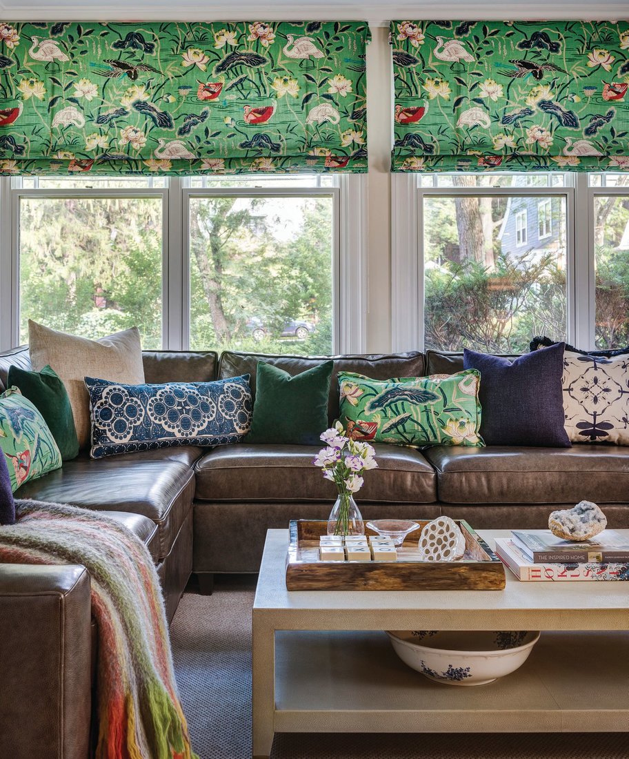 Sayeed used vibrant window treatments from Schumacher (fschumacher.com). PHOTOGRAPHED BY NAT REA