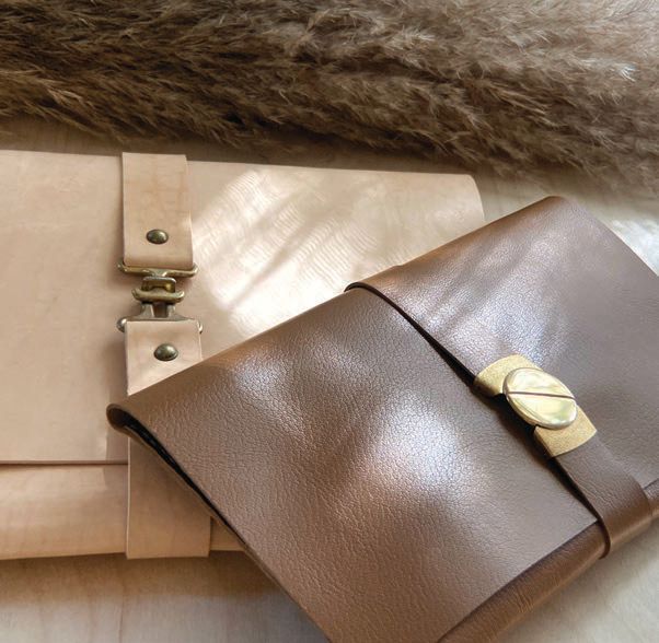 laptop case featuring vvintage hardware from deWolfe Leather Goods BY GINA DEWOLFE